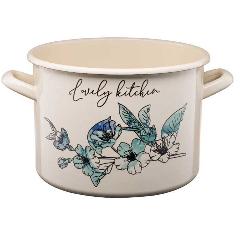 Garnek emaliowany FLORES 22cm/6L wzór 2